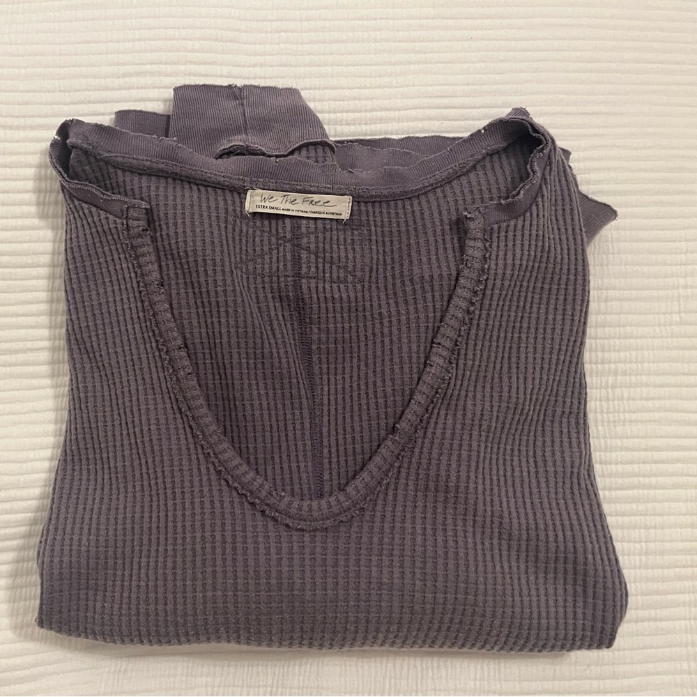 We The Free Purple Ribbed Top